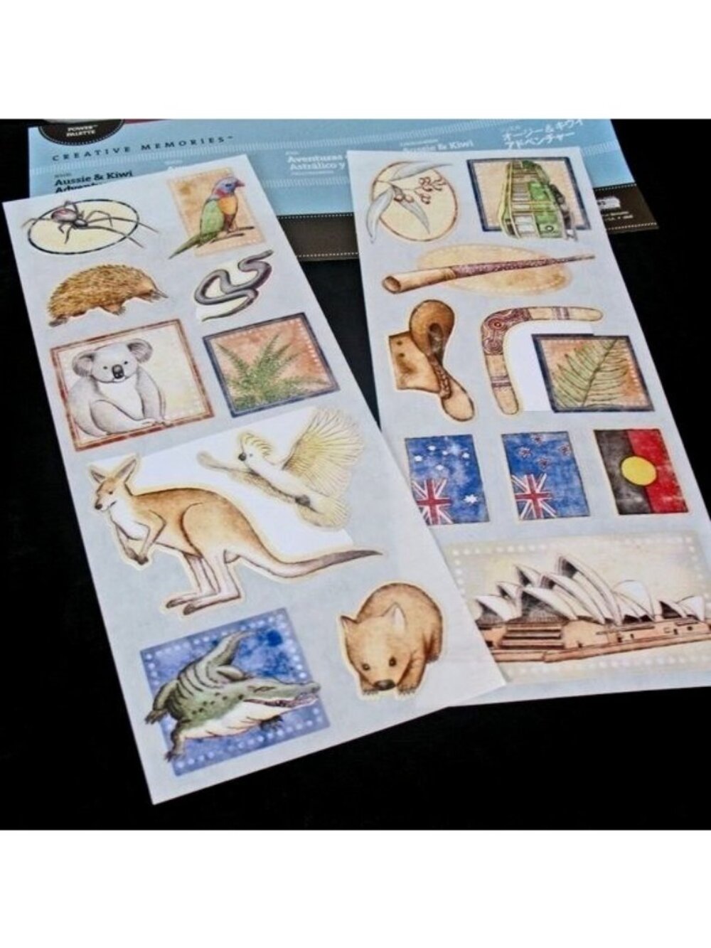 2 pkg new Creative Memories Aussie& Kiwi Adventures Stickers 2 sheets& DownUnder